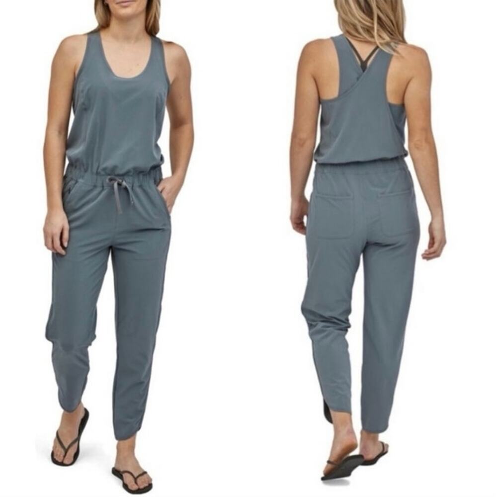 Patagonia Fleetwith Blue/ Plum Gray Romper Jumpsuit Women's Size XXS